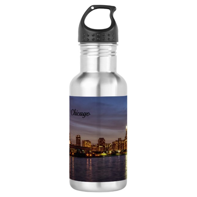 Chicago City Night New Stainless Steel Water Edelstahlflasche (Vorderseite)