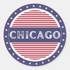 Chicago City Pride Emblem – Amerikanische Identitä Runder Aufkleber