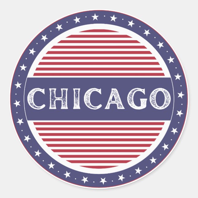 Chicago City Pride Emblem – Amerikanische Identitä Runder Aufkleber (Vorderseite)