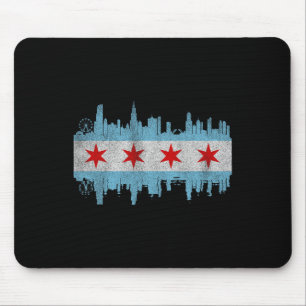 Chicago City Skyline Flagge - Vintage Chicago City Mousepad