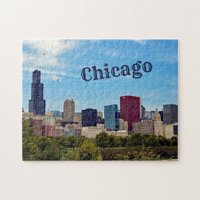 Chicago City Skyline Foto Puzzle (Horizontal)