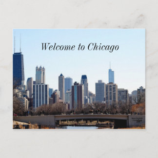 Chicago City Skyline Postkarte
