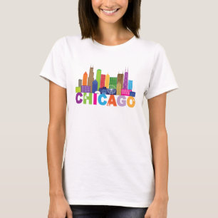 Chicago City Skyline Typografie T-Shirt