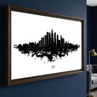 Chicago City Skyline Wasserfarbe Schwarz/Weiß