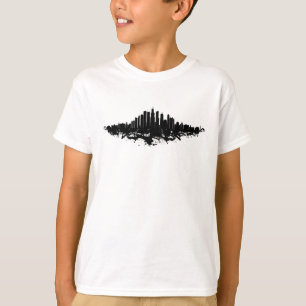 Chicago City Skyline Wasserfarbe Schwarz/Weiß T-Shirt