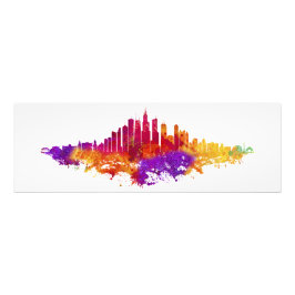Chicago City Skyline Watercolor auf Weiß Fotodruck