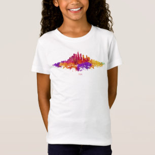 Chicago City Skyline Watercolor auf Weiß T-Shirt