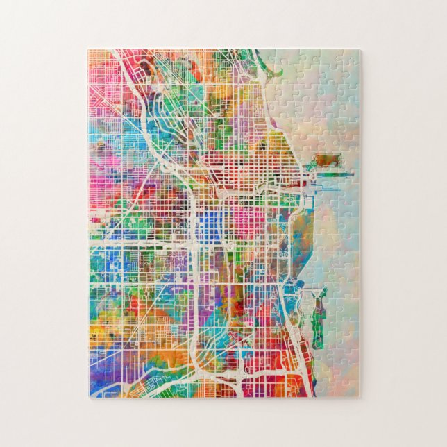 Chicago City Street Map Puzzle (Vertikal)