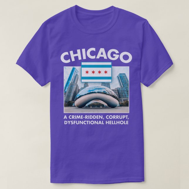 Chicago City Tourism Bean Lakeshore Pizza Hot Dog T-Shirt (Design vorne)