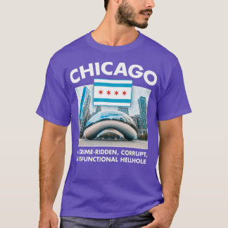 Chicago City Tourism Bean Lakeshore Pizza Hot Dog T-Shirt