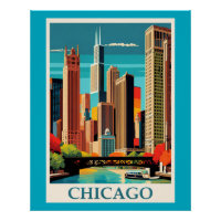 Chicago Colorful Cityscape
