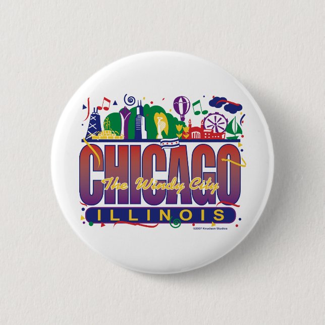 Chicago-Confetti Button (Vorderseite)
