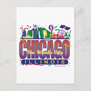 Chicago-Confetti Postkarte