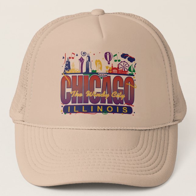 Chicago Confetti Truckerkappe (Vorderseite)