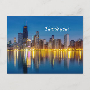 Chicago-Dämmerung-Stadtbild-Dankeschön-Postkarte Postkarte