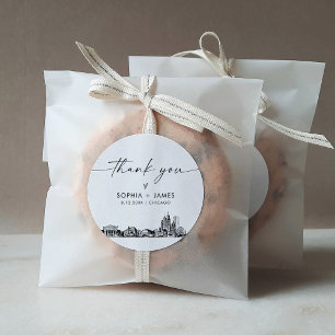 Chicago Dankeschön Ihnen für 3" (Blatt von 6) Runder Aufkleber