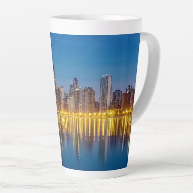 Chicago Dawn Cityscape Milchtasse (Rechte Ecke)