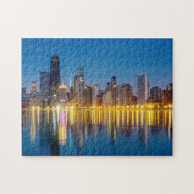 Chicago Dawn Cityscape Puzzle (Horizontal)