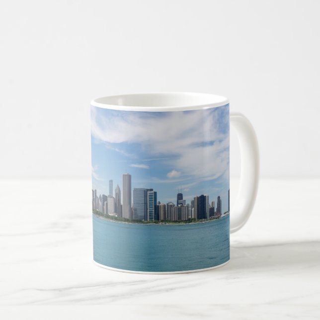 Chicago Day Cityscape Coffee Tasse (VorderseiteRechts)