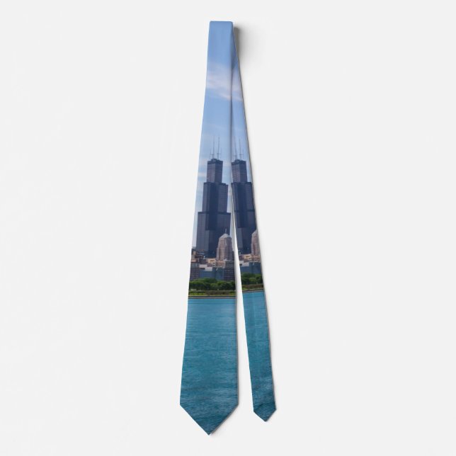 Chicago Day Cityscape Neck Tie Krawatte (Vorderseite)