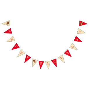 Chicago Deep Dish Pizza Party Happy Birthday Wimpelkette