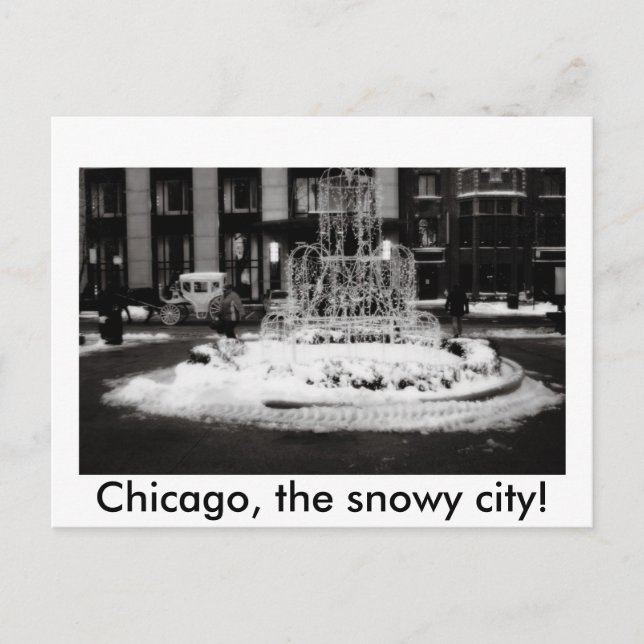 Chicago, die schneebedeckte Stadt! Postkarte (Vorderseite)
