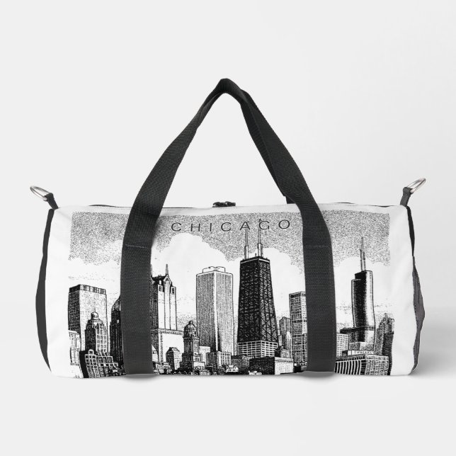 Chicago Duffel Bag Drucktasche Schneiden Nähtasche Duffle Bag (Vorderseite)