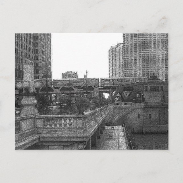 Chicago… durch den Fluss Postkarte (Vorderseite)