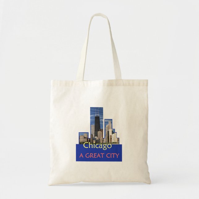CHICAGO eine große Stadt-Tasche Tragetasche (Vorne)
