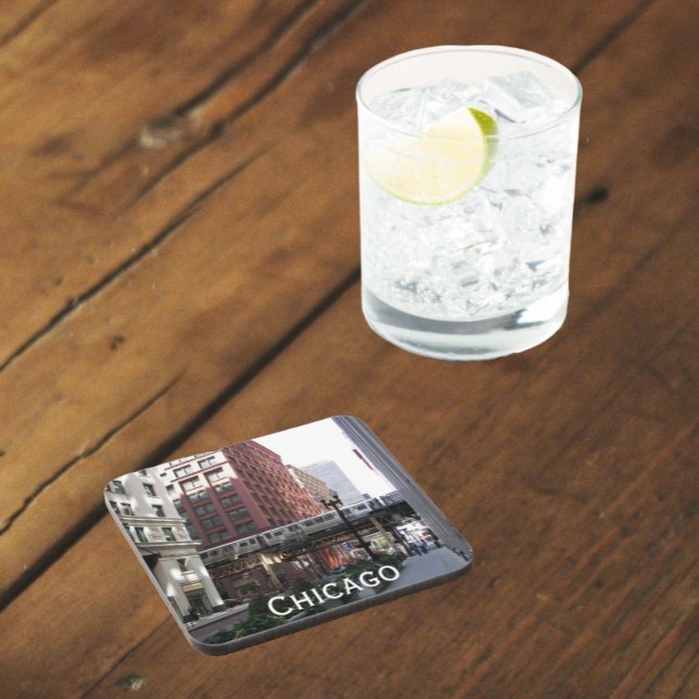 Chicago Elevated Loop Bahn Getränkeuntersetzer (In Situ)