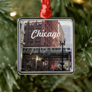 Chicago Elevated Loop Train Feiertag Ornament Aus Metall