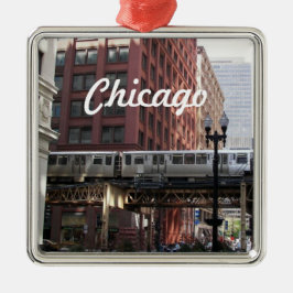 Chicago Elevated Loop Train Holiday Ornament Aus Metall