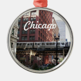 Chicago Elevated Loop Train Holiday Ornament Aus Metall