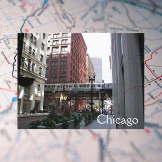 Chicago Elevated Loop Travel Foto Postkarte