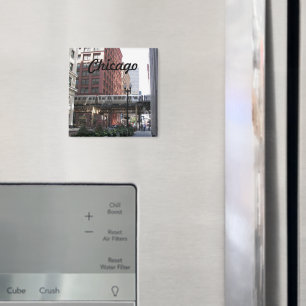 Chicago erhöhte Zug-Foto Magnet