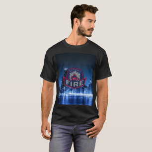 Chicago-Feuer mit Skylinen T-Shirt