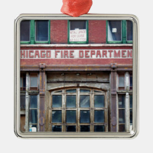 Chicago-Feuerwache Silbernes Ornament