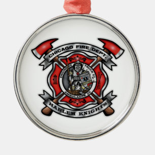 Chicago-Feuerwehr/Harlem adelt E86 T57 A20 Silbernes Ornament
