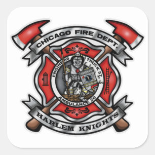 Chicago Fire Department/Harlem Knights E86 T57 A20 Quadratischer Aufkleber