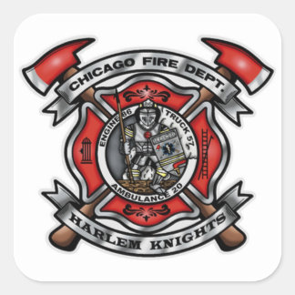 Chicago Fire Department/Harlem Knights E86 T57 A20 Quadratischer Aufkleber