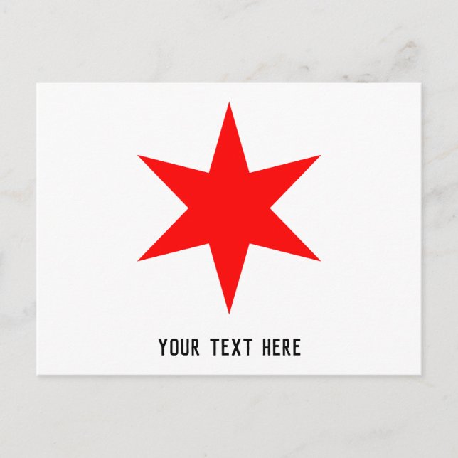 Chicago Flag 6-Punkte-Star Postkarte (Vorderseite)