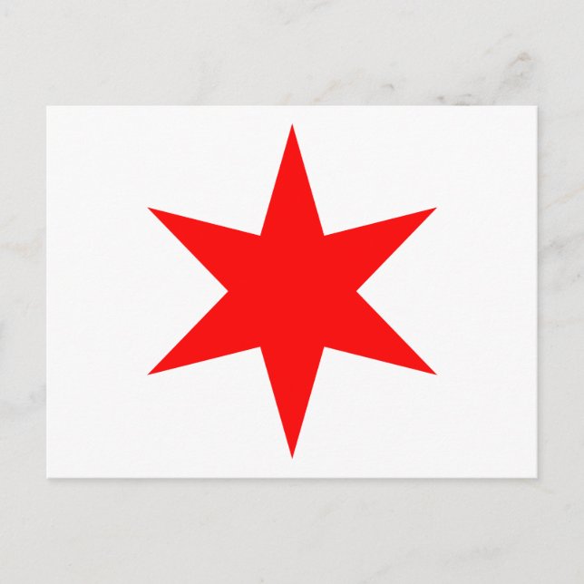 Chicago Flag 6-Punkte-Star Postkarte (Vorderseite)