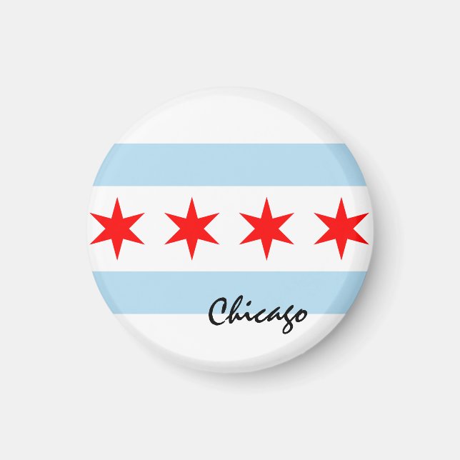 Chicago Flag, City & Illinois Staat USA/Sport Magnet (Vorne)