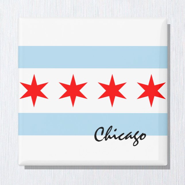 Chicago Flag, City & Illinois Staat USA/Sport Magnet (Von Creator hochgeladen)