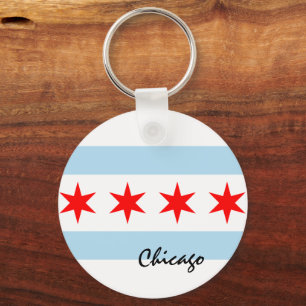 Chicago Flag, City & Illinois Staat USA/Sport Schlüsselanhänger