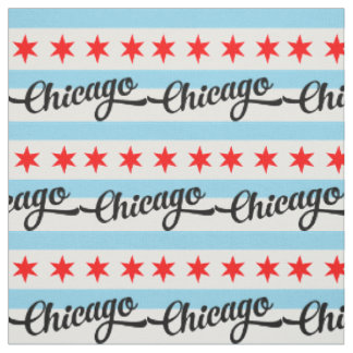 Chicago Flag Custom Cotton Muster Design Yard Ret Stoff