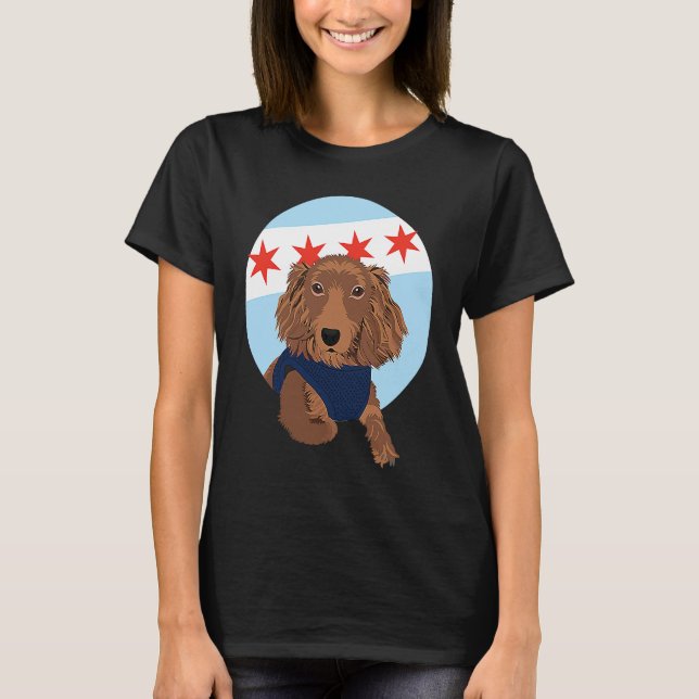 Chicago Flag Dachshund  1 T-Shirt (Vorderseite)