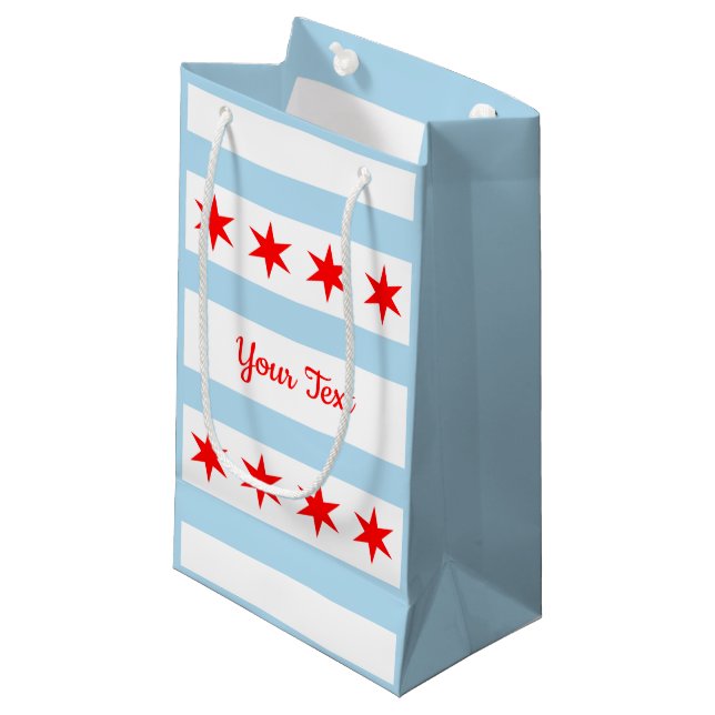 Chicago Flag Gift Bag Kleine Geschenktüte (Vorderseite Schrägansicht)