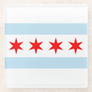 Chicago Flag Glass Untersetzer
