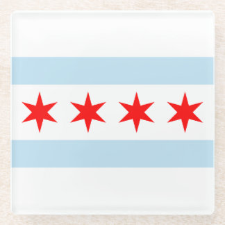 Chicago Flag Glass Untersetzer